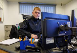 Staff in the control room at Low Moss