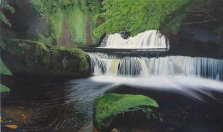 Painting of waterfall